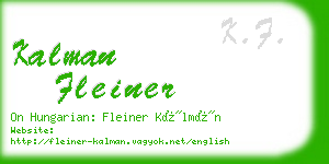 kalman fleiner business card